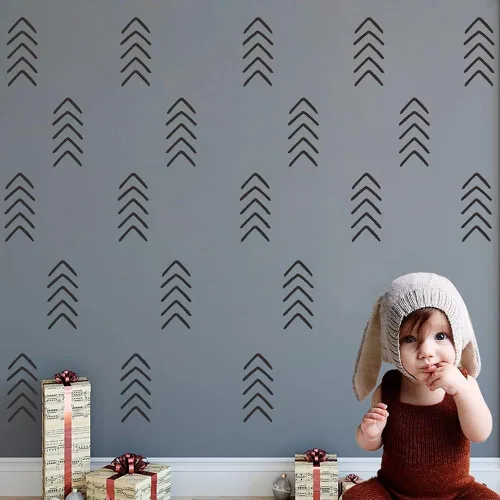 Vista 8 de Calcomanías geométricas de flecha para pared, 48 calcomanías de vinilo extraíbles para decoración moderna del hogar, oficina, dormitorio, guardería
