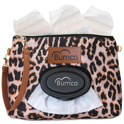 Vista 11 de Bumco - Bolsa de mano para pañales – Dispensador de toallitas portátil y soporte para pañales, estuche hermético de viaje para toallitas para bebés