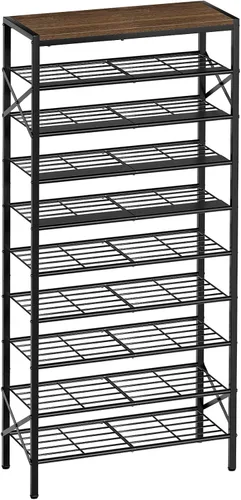 Vista 14 de Zapatero de metal de 6 niveles para almacenamiento de zapatos para entrada, 18-24 pares de zapatero estrecho para armario, zapatero resistente