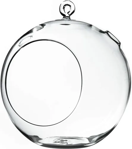 Vista 15 de WGV Globo de terrario colgante, ancho 3 pulgadas, altura 4 pulgadas, maceta de aire para suculentas, florero de vidrio transparente con parte