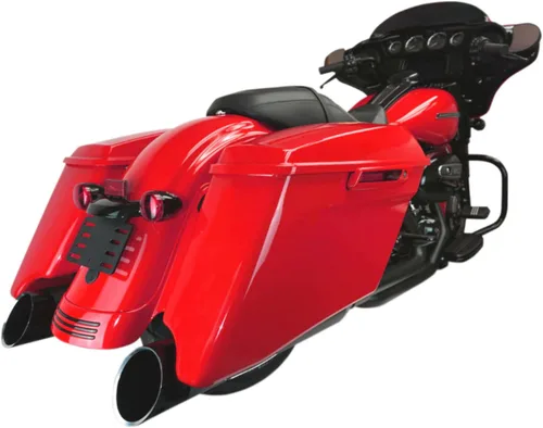 Vista 4 de KHROME WERKS 1801-1447 202885 HP-Plus 4.5" Silenciadores deslizantes para Touring - Negro con borde