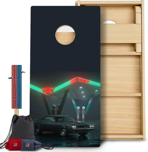 Vista 37 de CornholeGamesUSA Pro - Juego de tablas de Cornhole Fabricado en Estados Unidos Abedul báltico 3/4 Sin rebote Patas triples gruesas Dos 132