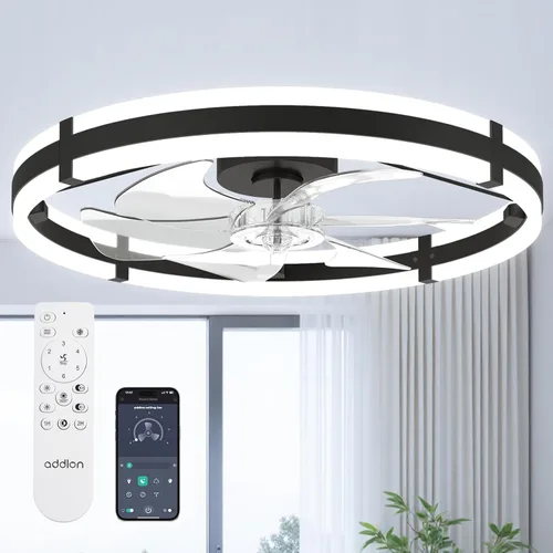 Vista 16 de addlon - Ventiladores de techo de 20 pulgadas con luces y control remoto Blanco - Estrellado