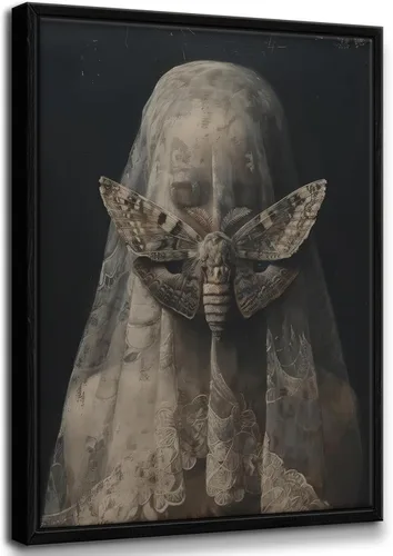 Vista 9 de Arte de pared enmarcado de mujer melancólica Arte de pared de academia oscura Pintura decorativa victoriana gótica Arte de mujer en impresión