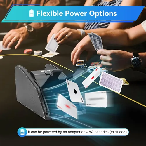 Vista 7 de 1-2 barajador automático de cartas barajador de cartas eléctrico profesional máquina de barajar portátil para juego de fiesta en casa