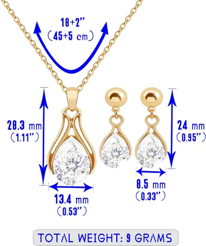 Vista 5 de OTTFF Dainty Bridesmaid Jewelry Set for Women Girls,1-4-6-8 Sets 14k Gold & Rose Gold & Silver Plated Pave Rhinestone With Crystal Necklace Earrings