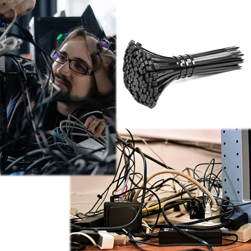 Vista 4 de Eco-Fused Kit organizador de cables - Gestión de cables - Soportes de cables con ranura, soportes de clip de cable autoadhesivos, bridas de cables