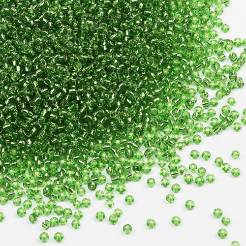 Vista 10 de Cuentas de Semilla de Vidrio Transparentes con Línea Plateada Tamaño 8/0 Artesanías Cuentas de Semilla de Cristal de 3 mm para Hacer Joyas