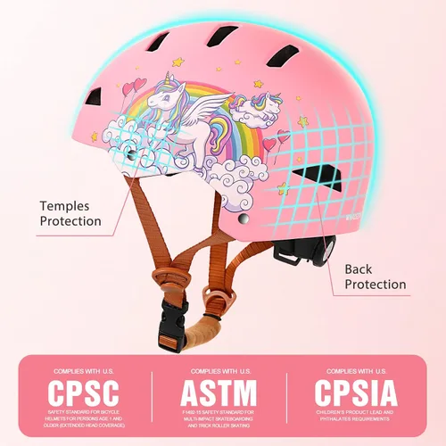 Vista 3 de Casco de bicicleta para niños, certificado por CPSC y ASTM, para niños pequeños de 3 a 5, 8 y 14 años