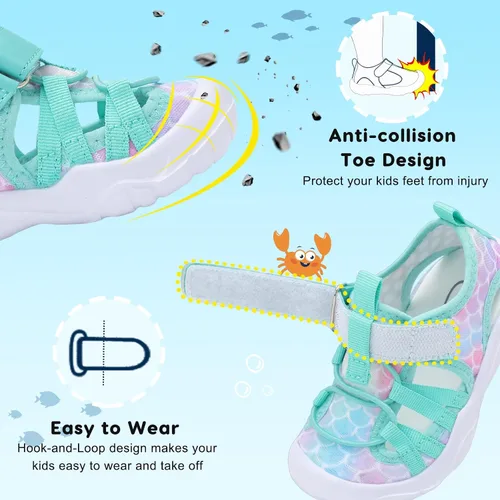 Vista 3 de JOINFREE - Zapatos de agua para niños y niñas, transpirables, de secado rápido, sandalias deportivas para la playa, ligeras, flexibles y para ir