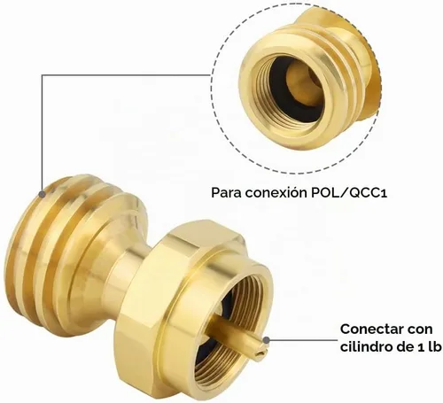 Vista 2 de Hooshing Adaptador de propano de 1 libra para cilindro desechable desechable, adaptador de tanque de propano de 1 lb a 20 lb para parrilla