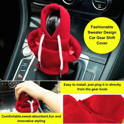 Vista 6 de Sudadera con capucha para cambio de marchas, con capucha, funda para palanca de cambios, decoración de protector de palanca de cambios de automóvil