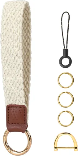 Vista 13 de WEESMILE Llavero de pulsera elástico, bonitos llaveros de muñeca para mujer Pescado - Negro