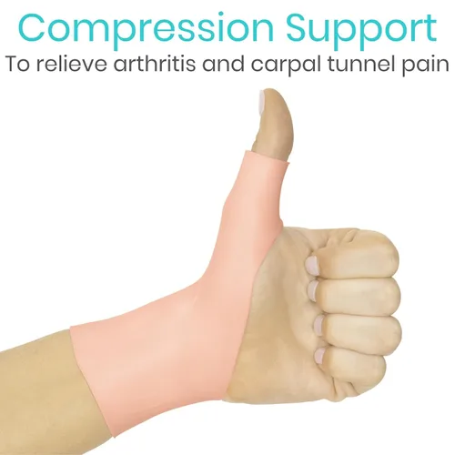Vista 4 de Vive Muñequera de gel para pulgar (par) – Soporte de mano Cool Wrap para artritis Dequervains Tenosinovitis, dolor articular esguince, estabilizador