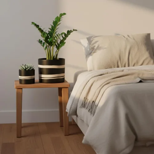 Vista 6 de Nihow Maceta moderna de cerámica – Maceta de 5 + 7 pulgadas para todas las plantas de interior – Macetas resistentes con orificio de drenaje
