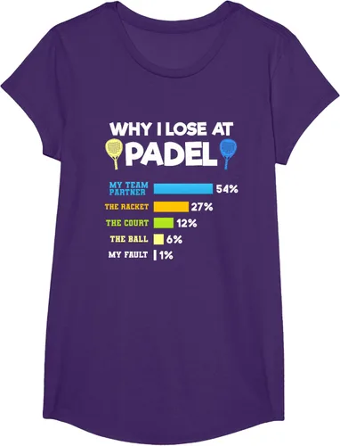 Vista 12 de Camiseta Why I Lose At Padel Answers Not My Fault