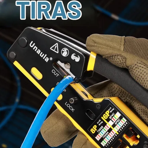 Vista 5 de Kit de Herramienta de Crimpado RJ45 de Paso Ethernet, Crimpadora Cat5 Cat6, Kit de Herramienta de Crimpado, Kit de Herramienta de Crimpado Ethernet