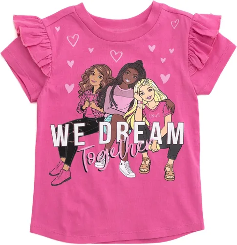 Vista 5 de Barbie Paquete de 3 camisetas para niñas de niños pequeños a grandes