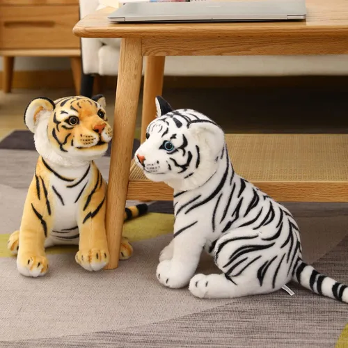 Vista 9 de GUDVES Tiger Tale Toys - Peluche de tigre blanco de 7.8 pulgadas, bonito y realista regalo para niños