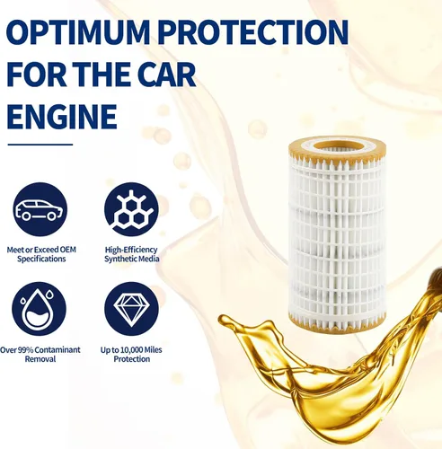 Vista 3 de Filtro de aceite premium, Compatible con Mercedes-Benz C280 C300 C350 E300 E320 E350 E500 GL450 GLK350 ML320 ML450 ML500 R350 R500 S400 SLK300