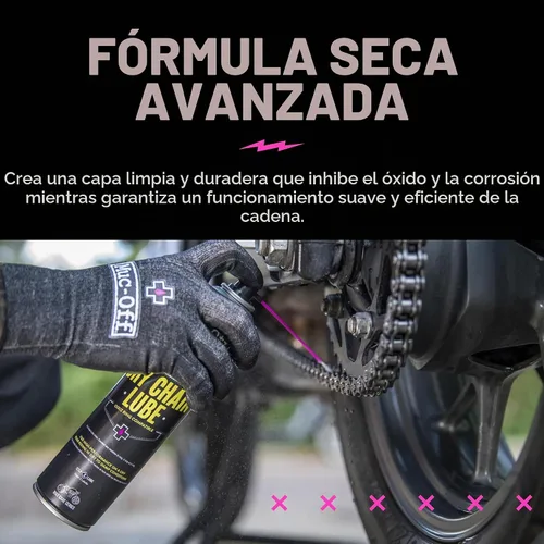 Vista 3 de Muc-Off Lubricante de cadena para clima seco para motocicleta, 13.5 fl oz