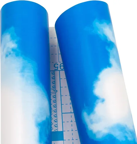 Vista 7 de Yifely Blue Sky White Clound - Papel tapiz de vinilo autoadhesivo para dormitorio, sala de estar, 17 x 118 pulgadas