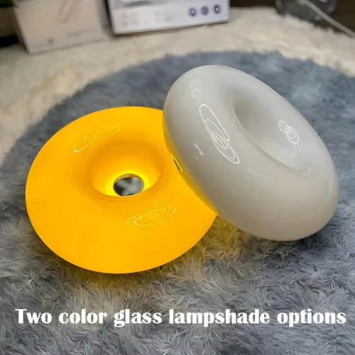 Vista 7 de Lámpara de dona blanca de diseño creativo, aplique de pared enchufable o lámpara de mesa Lámpara de ambiente de doble uso, moderna lámpara de pared