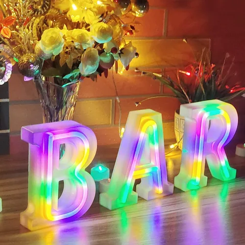 Vista 2 de Lámparas de luz LED en formas de letras y números