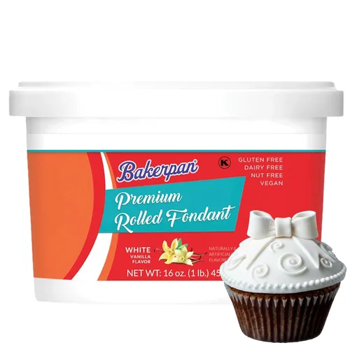 Vista 7 de Bakerpan Fondant negro enrollado prémium para decoración de pasteles, 1 libra, sabor vainilla
