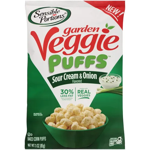 Vista 14 de Sensible Portions Garden Veggie Puffs, hecho con aceite de aguacate, aperitivo sin gluten, aperitivos para niños y familias, sabor rancho de eneldo