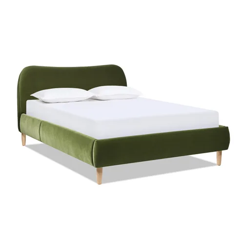 Vista 7 de Jennifer Taylor Home - Cabecero curvo romano de bouclé tapizado, marco de cama de plataforma moderna Boucle blanco marfil