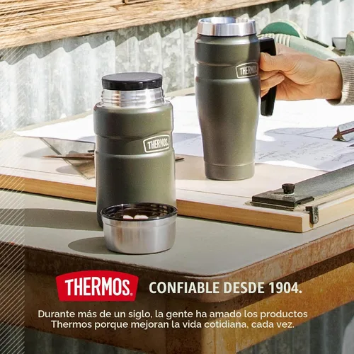 Vista 9 de THERMOS Stainless King - Tarro de alimentos aislado al vacío, 24 onzas, verde militar