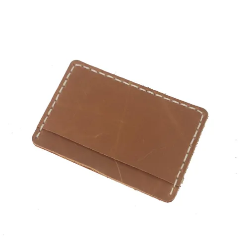 Vista 5 de New style Handcrafted Front Pocket Card Holder, Leather Minimalist Cardcase, Credit Card Holder, 3 Card Slots (light brown)