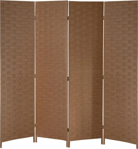 Vista 9 de Divisor de habitación, 4 paneles de madera para interiores, hecho a mano, separadores de habitación portátiles y pantallas plegables de privacidad