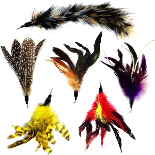Vista 10 de Pet Fit for Life 7 piezas - Plus Bonus - Plumas de repuesto y peludo suave para varitas interactivas de juguete para gatos y gatitos..