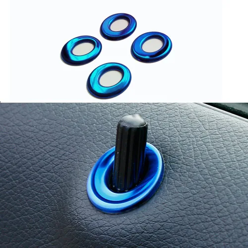 Vista 8 de Angelguoguo 4 unids/set metal tornillo estilo coche modificado puerta perno bloqueo Pin interruptor para Mercedes Benz A B GLA CLA ML E GL clase Azul