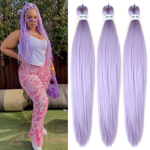 Vista 96 de Cabello trenzado para niños preestirado de 16 pulgadas, color negro para niños, trenzas sin nudos