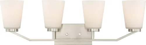 Vista 6 de Nuvo Iluminación 60/6242 - Vanidad transicional de dos luces de Nome Collection en Pwt, Nckl, B/S, Slvr. Acabado