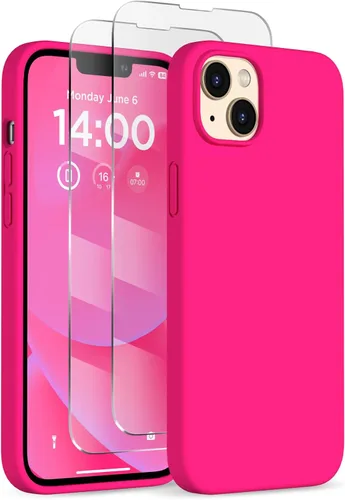 Vista 20 de Funda de silicona diseñada para iPhone 14 Plus, con 2 protectores de pantalla, funda protectora de cuerpo completo a prueba de golpes, funda delgada