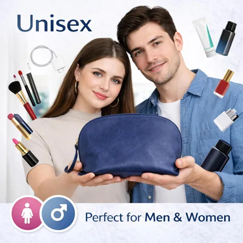 Vista 7 de Estuche de cuero para cosméticos, bolsa de maquillaje de viaje, bolsa de aseo de cuero, bolsa de maquillaje de lujo, bolsa de cosméticos de cuero