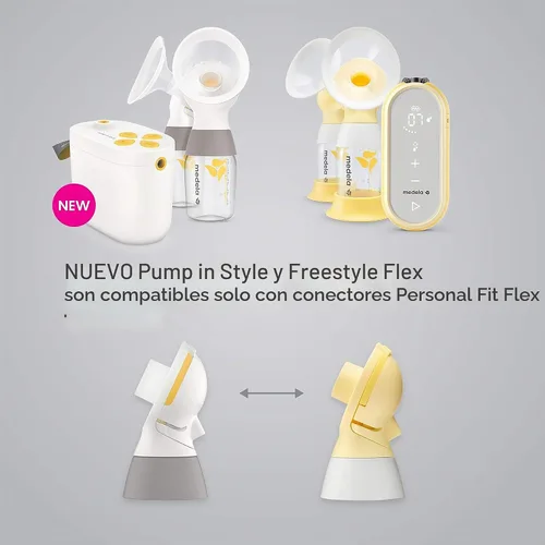 Vista 3 de Medela Conectores de repuesto PersonalFit Flex, 2 por paquete, compatibles con Freestyle Flex y Pump con estilo con extractores de leche MaxFlow