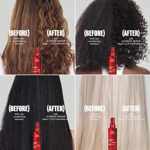Vista 10 de Wella Professionals ULTIMATE REPAIR Shampoo, Conditioner, and Miracle Hair Rescue Luxury Leave-In Treatment Bundle