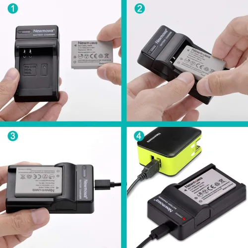 Vista 6 de Newmowa Batería de repuesto NB-5L (paquete de 2) y cargador USB portátil para Canon NB-5L y Canon PowerShot S100, S110, SD790IS, SD850IS, SD870IS