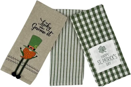 Vista 12 de Serafina Home Toallas de cocina de mano para invitados de baño irlandeses del día de San Patricio: suave y absorbente bordado, diseño de trébol