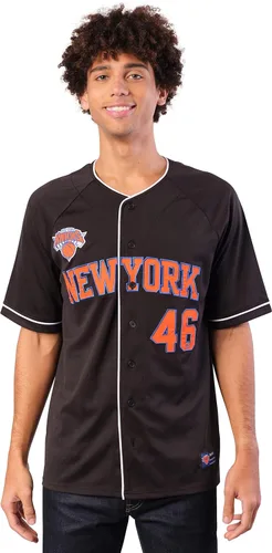 Vista 21 de Ultra Game Camiseta de béisbol oficial de la NBA con botones y botones para hombre