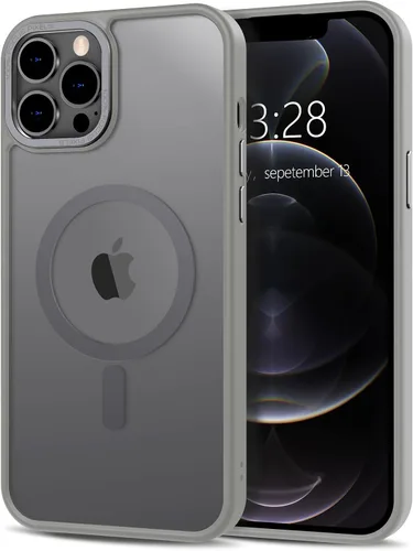 Vista 295 de Anuck - Funda magnética para iPhone 11 compatible con MagSafe, carcasa trasera mate translúcida dura, borde de TPU, delgada, resistente a impactos