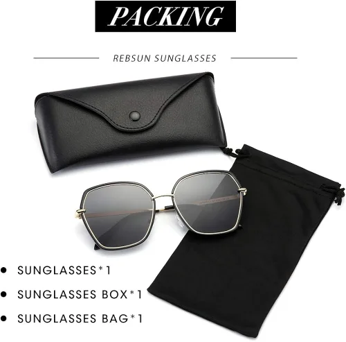 Vista 7 de Gafas de sol polarizadas de gran tamaño para mujer lentes de sol grandes con marco grande protección UV