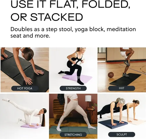 Vista 6 de Stakt Esterilla de yoga plegable Pro - Esterilla antideslizante 2 en 1 para Negro