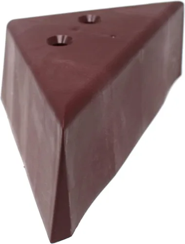 Vista 3 de JSP Manufacturing Muebles triangulares de plástico de 3 pulgadas, patas esquineras marrones – Sofá sillón silla otomana (1 pata)