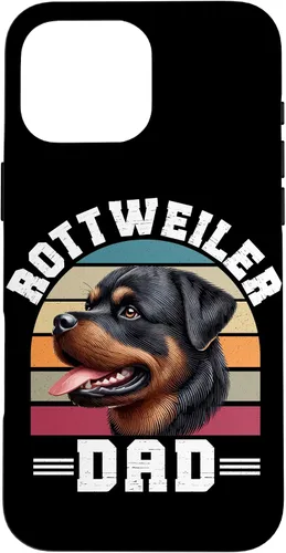 Vista 19 de Rottweiler Dad Rottie Father Dog Parent Father's Day Retro Case for iPhone 16